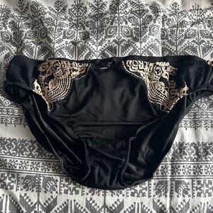 Cacique Black and Gold Lace Panties